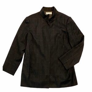 14 Giorgio Armani wool blazer gray windowpane